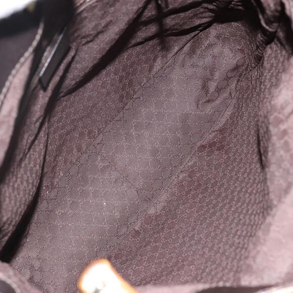 GUCCI Bamboo Web Sherry Line Bag Canvas 2way Beige 001 4058 1705 Auth 142842 - Picture 11 of 16